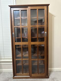 Leslie Dame MS-700W Walnut Media Cabinet β 12 Shelves