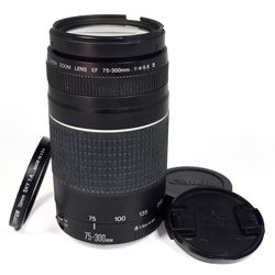 Canon Zoom EF 75-300mm f/4-5.6 III AF Lens w/ Caps & Filter