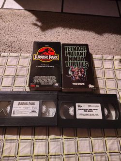 Jurassic park + teenage mutant ninja turtles oop VHS rare vintage