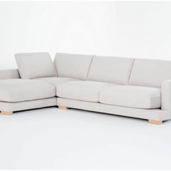 OPEN BOX Gray 127" L-Shaped Sectional with Chaise and Ottoman 