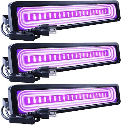 SHPODA 3pk 36W UV LED Black Light Bar, UV Flood Light With plug and Switch 5ft. Cord