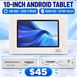 10-Inch Android Tablet 4GB RAM 64GB Storage