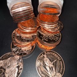 40 1oz Pure Copper Rounds .999 