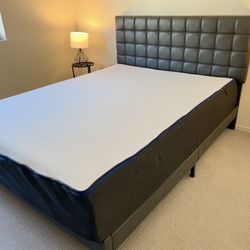 Complete Guest Bedroom Set – Bed, Mattress, Lamps, Mirror, Wall Art