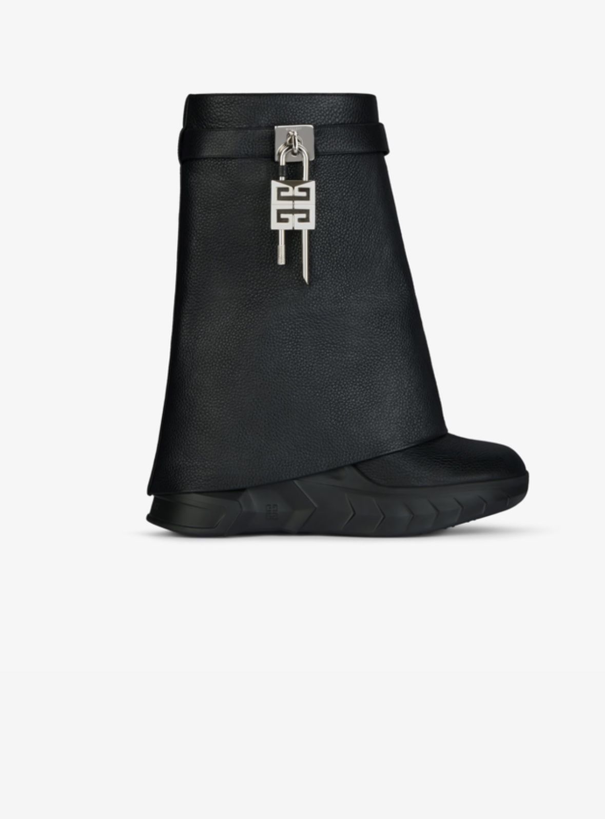 Shark Lock Biker ankle boots in grained leather Givenchy