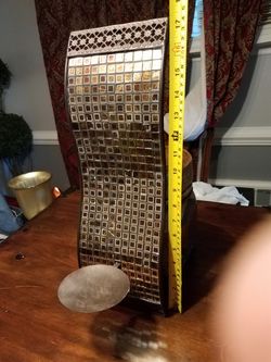 sconce;candle holder; brown mirrored;metal;18x6-$10
