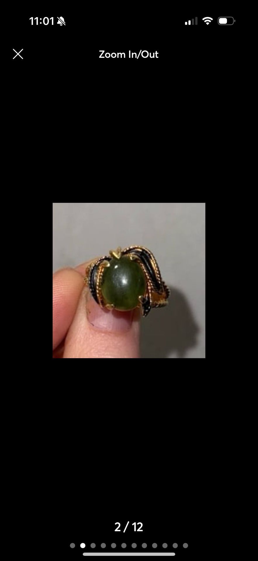 18kt jade Bohemian ring size 7.5