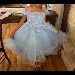 Little Girl Dress - Baby Blue Size 10