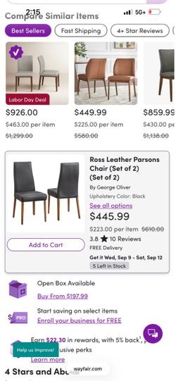 2 Brand New Leather Chairs