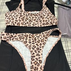 Cheetah 3 Piece Bathing Suit. New