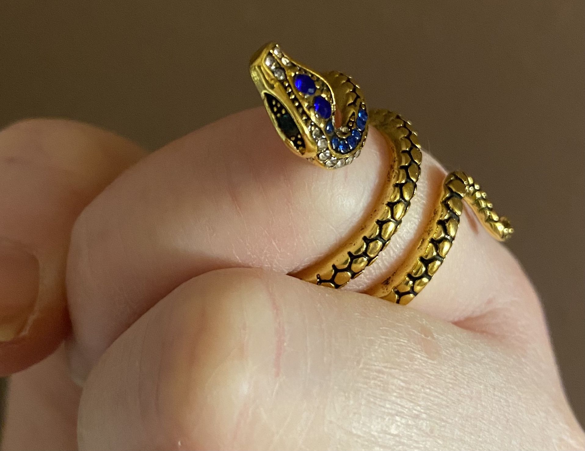 Snake Jeweled Gold ring