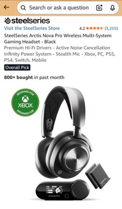 Black- SteelSeries Arctis Nova Pro Omni Hi-Res Wireless Gaming Headset