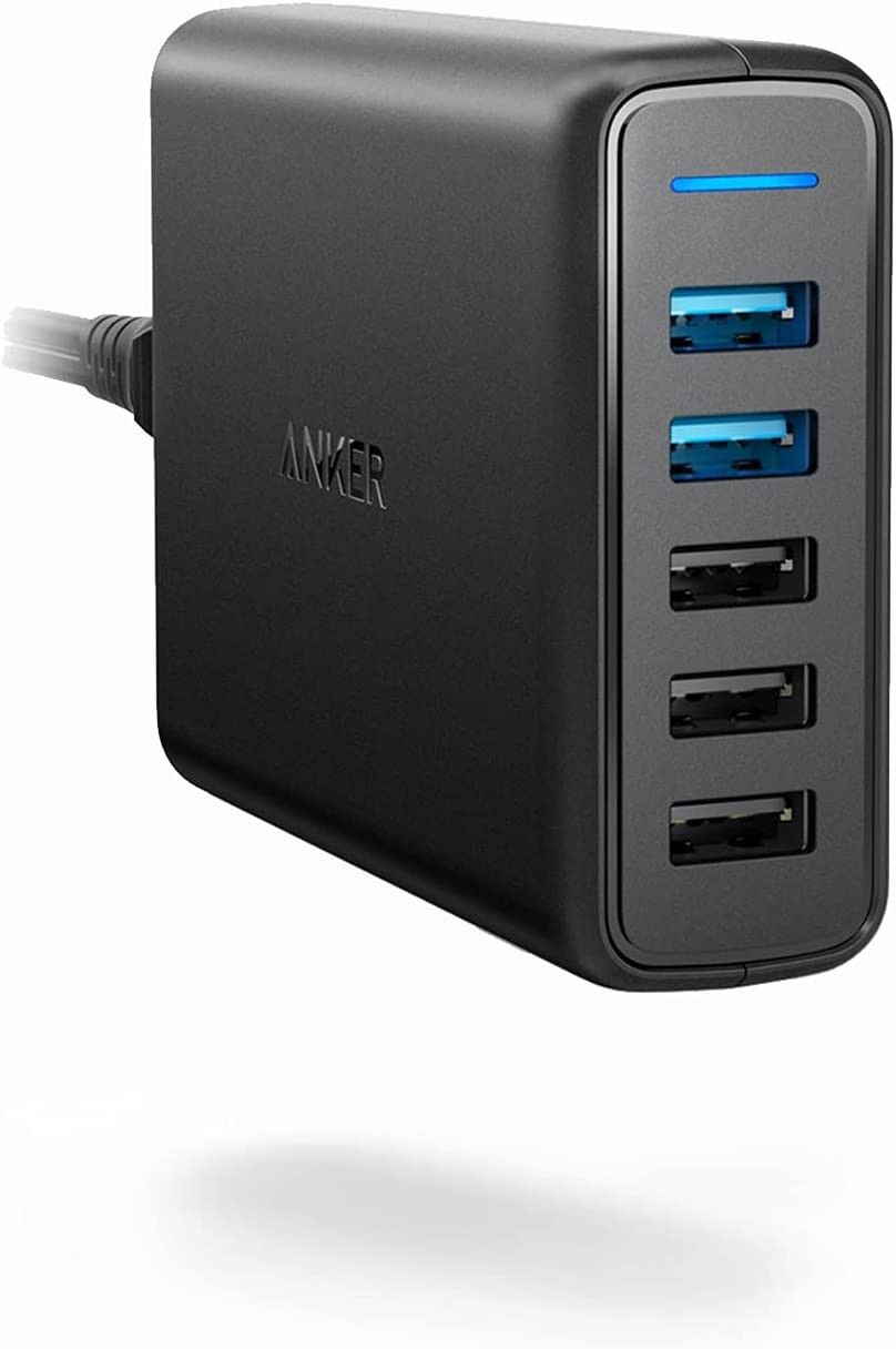 Anker Quick Charge 3.0 63W 5-Port USB Wall Charger, PowerPort Speed 5 for Galaxy S10/S9/S8/S7/S6/Edge/+, Note 8/7 and PowerIQ for iPhone XS/Max/XR/X/8