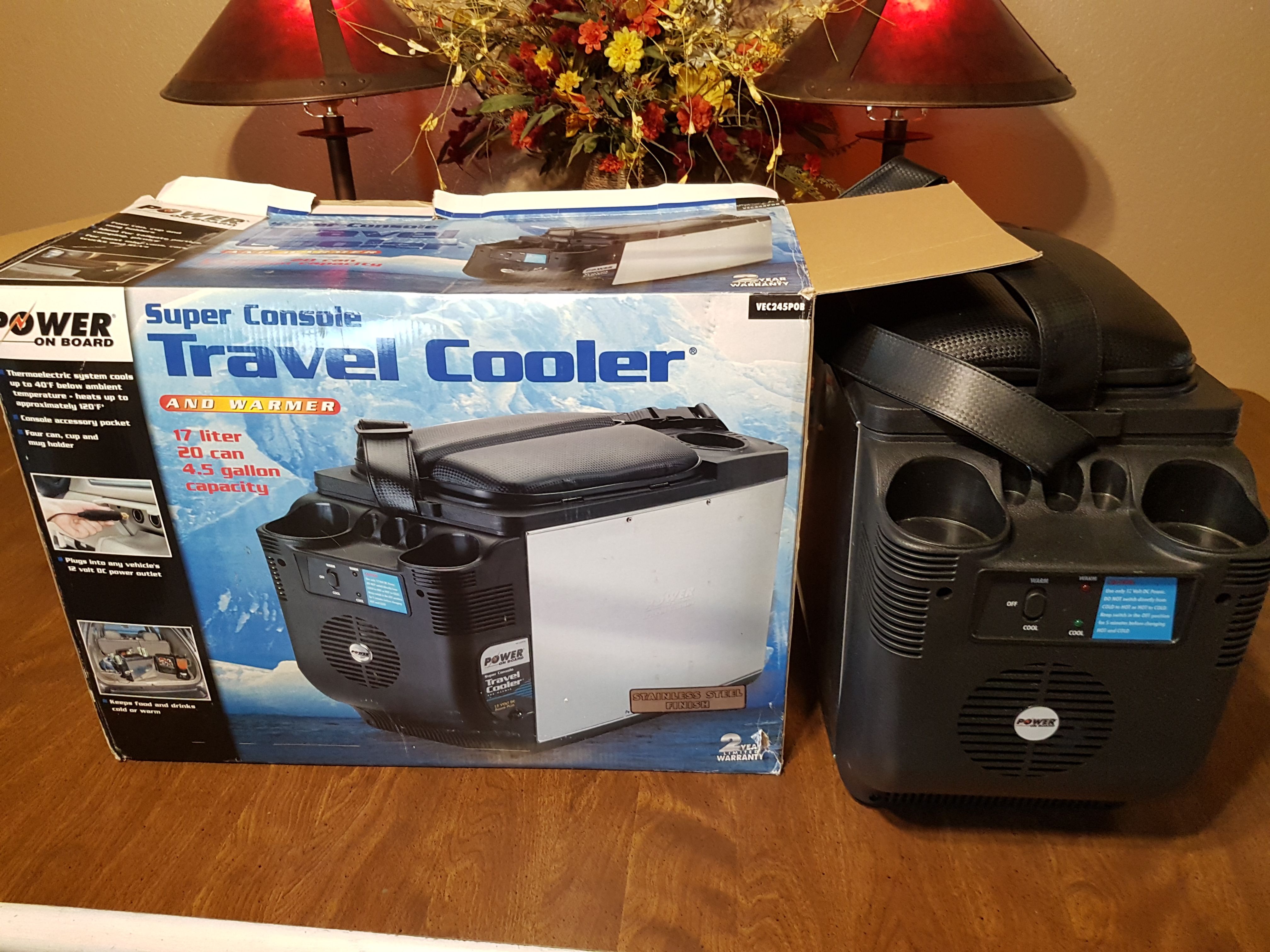 NIB-Power on board Super Console Travel Cooler & Warmer