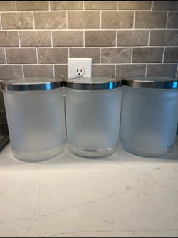 Set of 3 Frosted Glass jars
