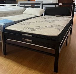 Twin metal bed  frame with twin mattress