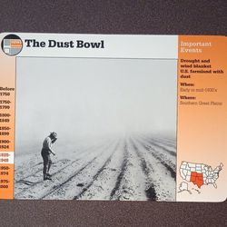 1995 Grolier The Dust Bowl 1930's American History Large Over-sized Card Collectible Vintage
