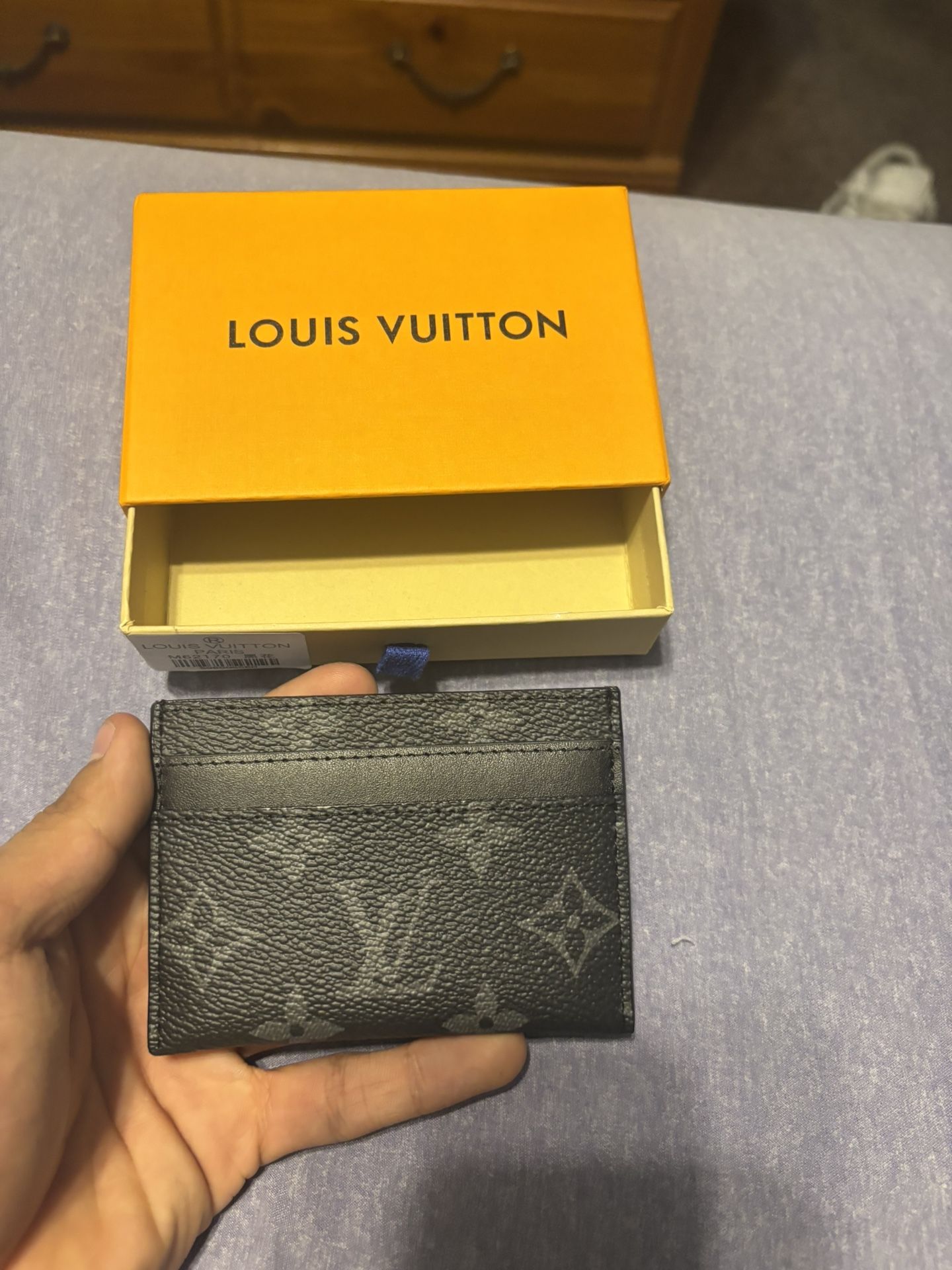 Louis Vuitton Black Flower Monogram Slim Card Holder