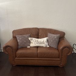 Brown Leather Couch 
