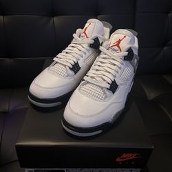 White Cement Retro 4s Size 10