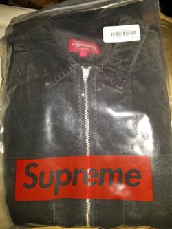 Supreme velvet zip up jacket