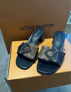Louis Vuitton Monogram Block Heel Mule Sandals
