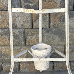 Antique Stoneware Water Cooler Croc Metal Stand 