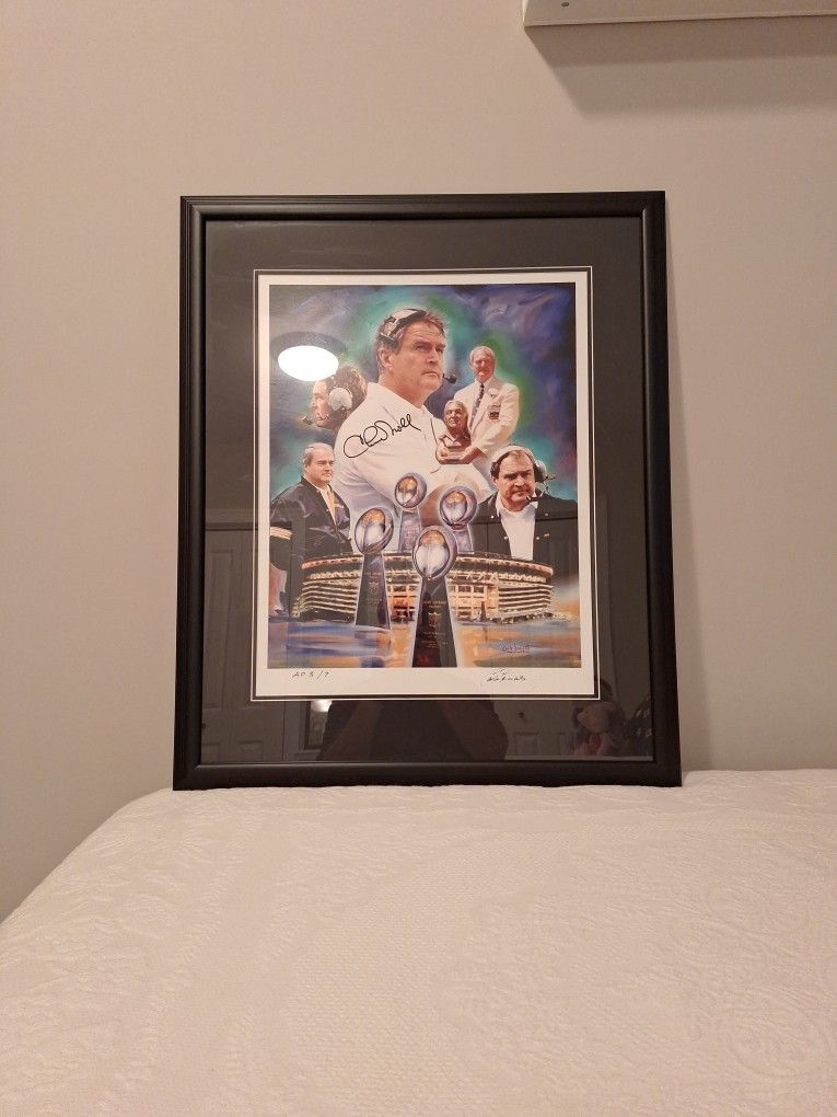 Chuck Noll Autographed Golden Series Giclee