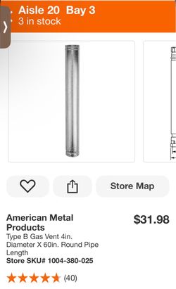 American Metal Products Type B Gas Vent Pipe