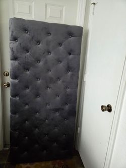 Grey Suede Quilted Headboard