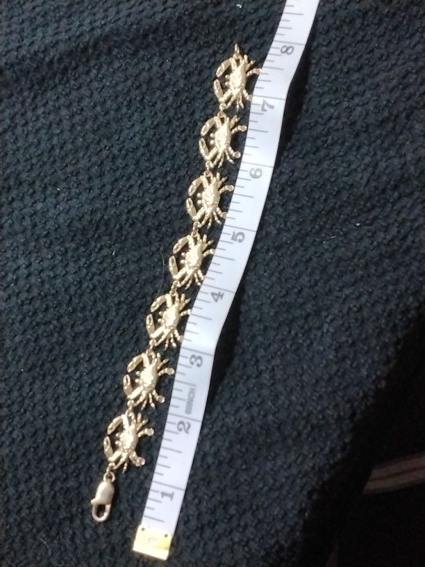 Custom Crab 14k Bracelet 