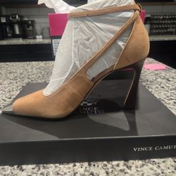 Vince Camuto Golden Walnut True Suede