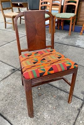 #109889 From Our NZO African Styles Line: Single Vintage Chair 18“ L x 16“ D x 31“ H