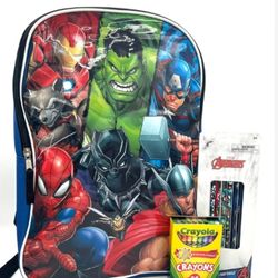 Avengers Backpack With Pencils And Crayons