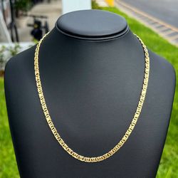 Jewelry 18k Yellow Gold Tiger Eye Mariner link 24” Chain necklace 32.20 grams 4.80mm