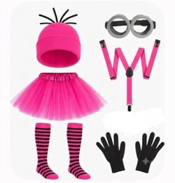 Adult Pink Minion Agnes Costume set accessories