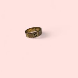 FENDI Gold Ring FF Size Medium Stoned 