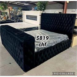 Black King Size Bed Frame With TV  Lift  // Mattress Sold Separately 