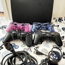PS3 Console With 4 Wireless Controller 