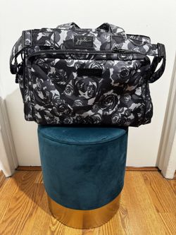 Jujube black onyx petal diaper bag