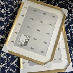 2 IKEA Gold Painted Wood Frames 16x20