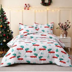 JSD Cars Kids Comforter Set Twin Size, Soft Lightweight Printed Microfiber Beddings Machine Washable 