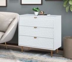 Modern 3-Drawer Dresser – White