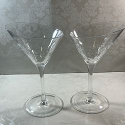 Vintage Peir 1 Cosmo Crackle Glasses X2