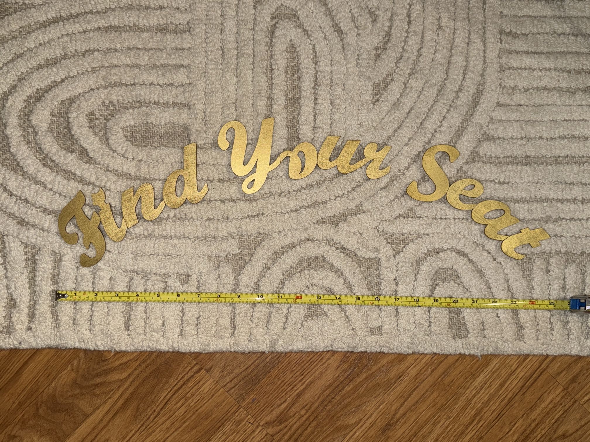 Gold Wooden “Find Your Seat” Header for Wedding Seating Chart Sign (Pacific Beach)