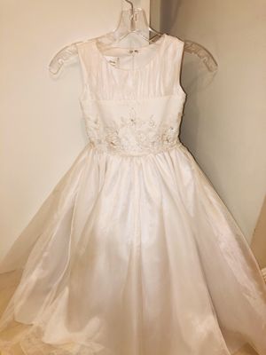 Miama Champagne Lace Flower Girl Dress - Knee-Length Tulle With Beaded Belt - View #9