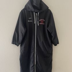 Speedo Swim Parka Fleece Lined Hooded Jacket Long Coat Trench Diving Men’s Size Large 