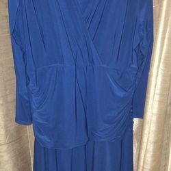 Blue Blouson Cocktail Dress