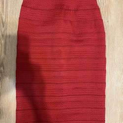  Bcbgmaxaziria Red Bandage Bodycon Pencil Skirt Size Xs