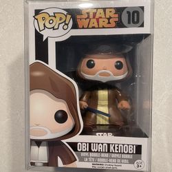 Obi-Wan Kenobi Funko Pop Black Border Star Wars 10 with protector Clone Wars Anakin Ahsoka Box